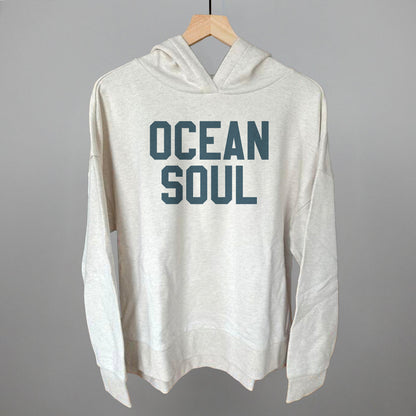 Ocean Soul Beach graphic top in Heather Almond