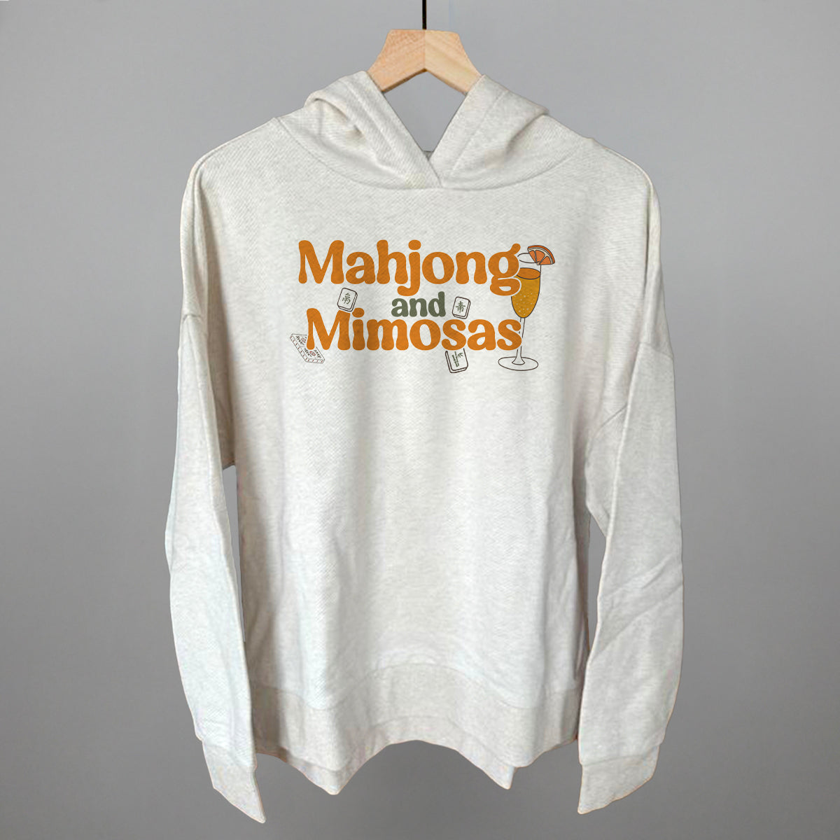 Mahjong and Mimosas graphic top in Heather Almond