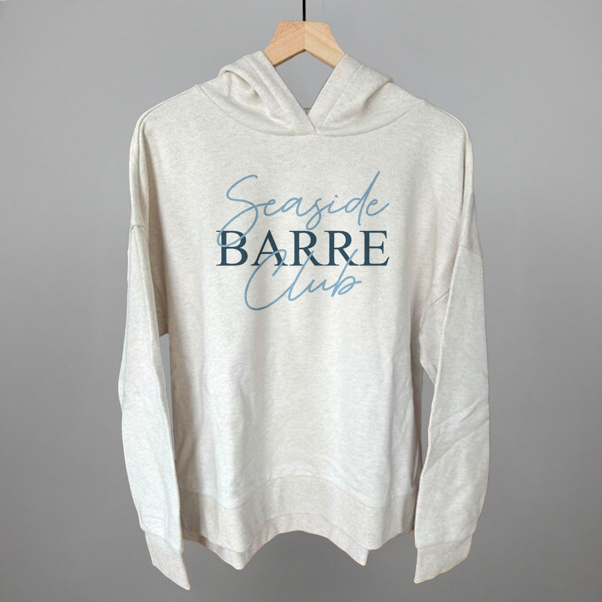 Seaside Barre Club Funny Terry Hoodie in Heather Almond – Ivy + Cloth