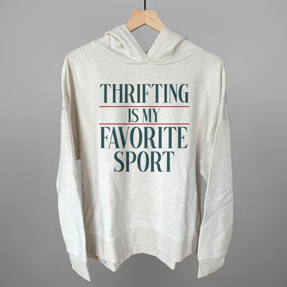 Thrifting Is My Favorite Sport graphic top in Heather Almond