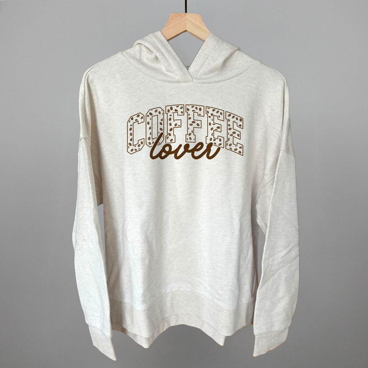 Coffee Lover graphic top in Heather Almond