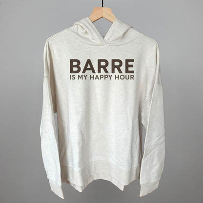 Barre Is My Happy Hour Funny Terry Hoodie in Heather Almond – Ivy + Cloth