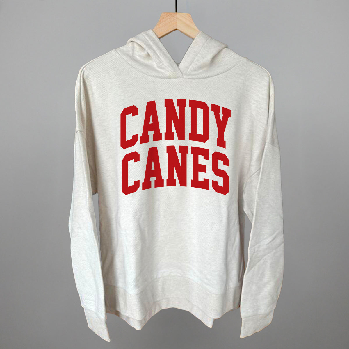 Candy Canes Arch Funny Terry Hoodie in Heather Almond – Ivy + Cloth