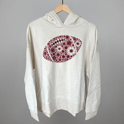 Floral Football Maroon Funny Terry Hoodie in Heather Almond – Ivy + Cloth