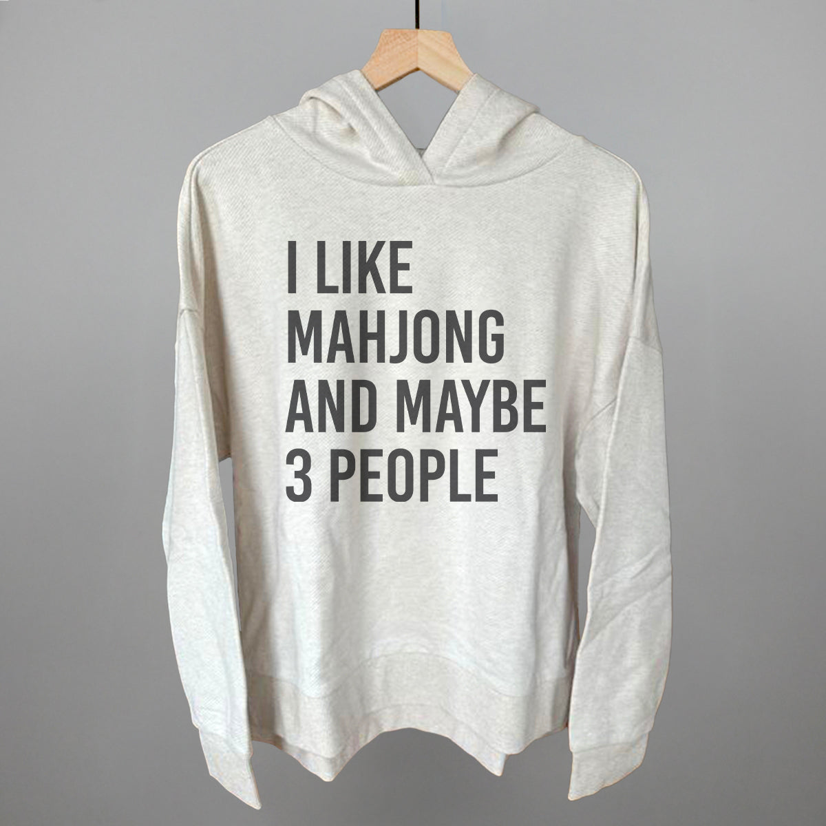 I Like Mahjong and Maybe 3 People graphic top in Heather Almond