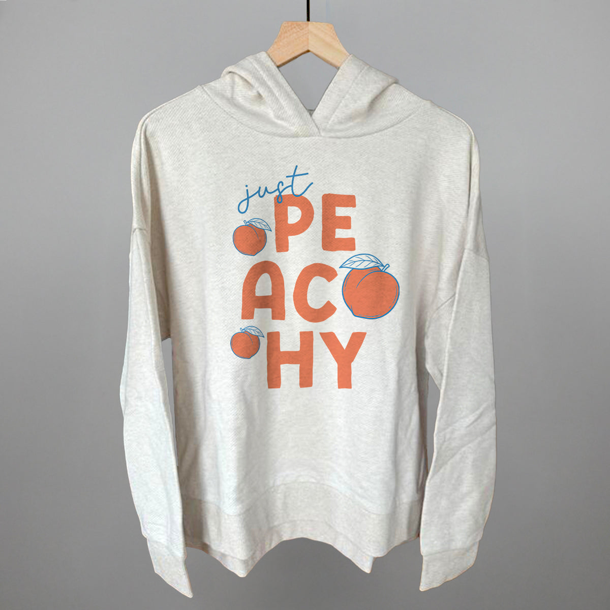 Just Peachy Summer graphic top in Heather Almond
