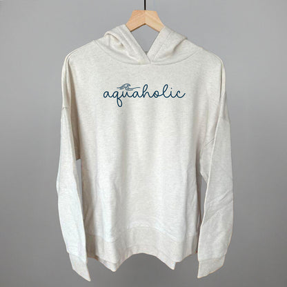 Aquaholic Beach graphic top in Heather Almond