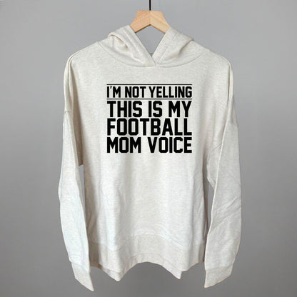 Football Mom Voice graphic top in Heather Almond