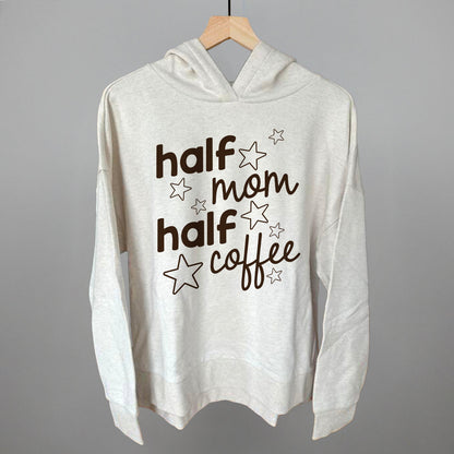 Half Mom Half Coffee Stars Funny Terry Hoodie in Heather Almond – Ivy + Cloth