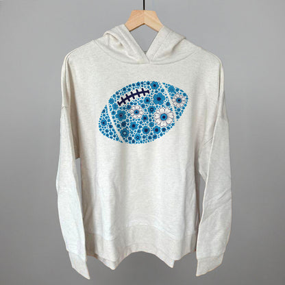 Floral Football Blue Funny Terry Hoodie in Heather Almond – Ivy + Cloth