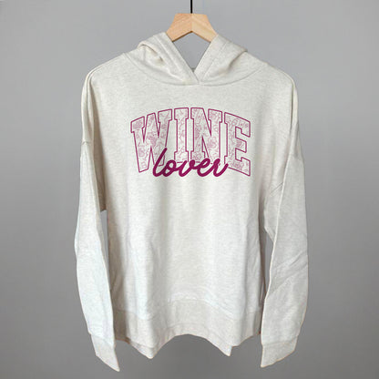 Wine Lover graphic top in Heather Almond