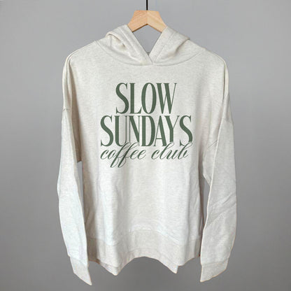 Slow Sundays Coffee Club graphic top in Heather Almond