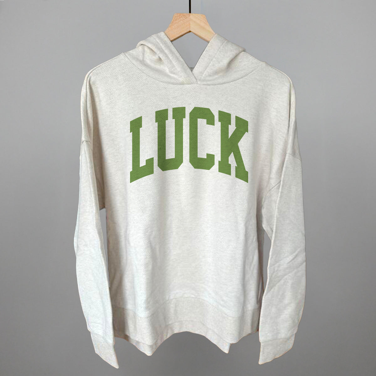 Luck Arch Funny Terry Hoodie in Heather Almond – Ivy + Cloth
