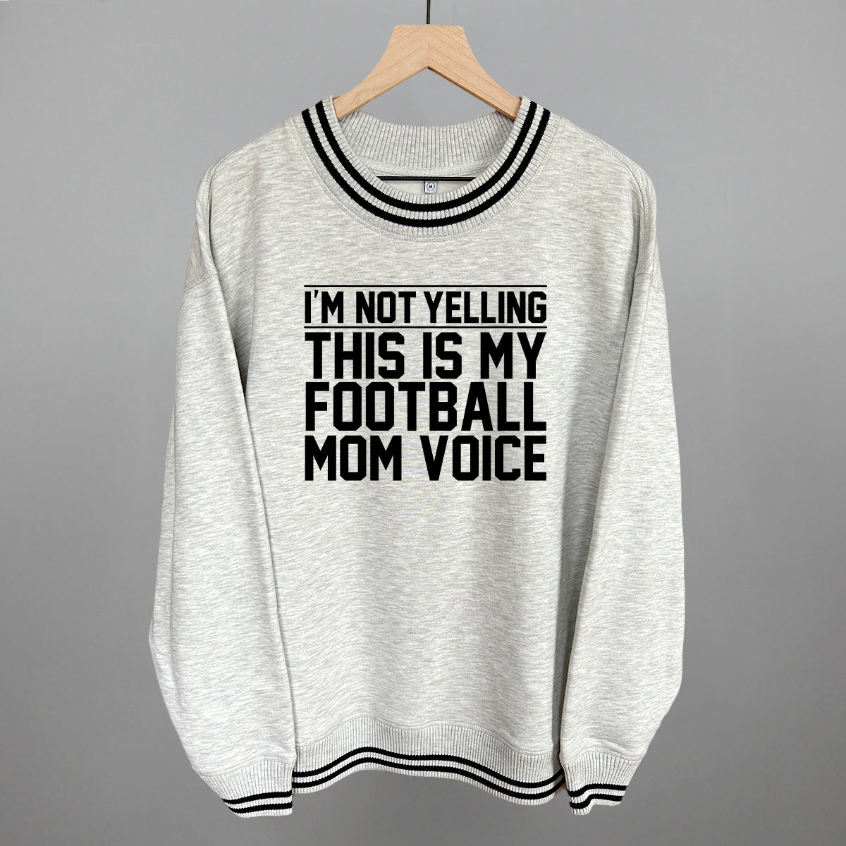 Football Mom Voice graphic top in Heather Grey