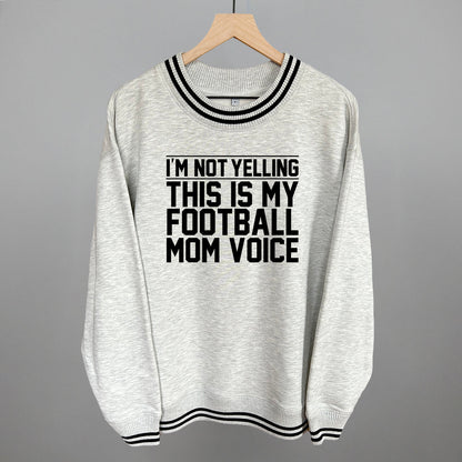 Football Mom Voice graphic top in Heather Grey