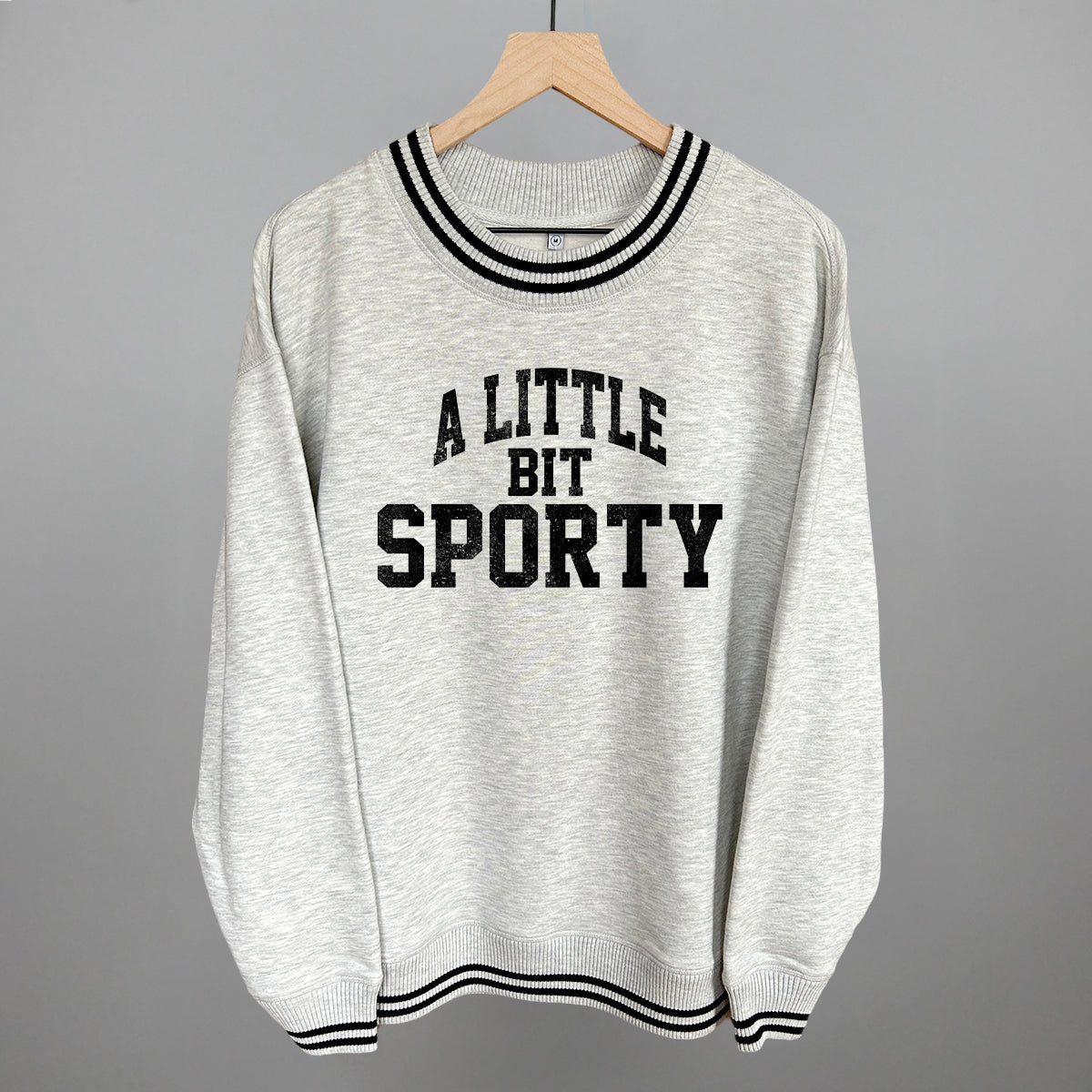 A Little Bit Sporty graphic top in Heather Grey