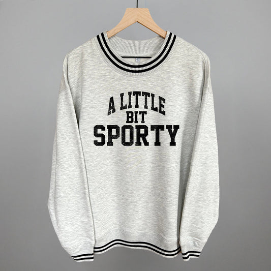 A Little Bit Sporty graphic top in Heather Grey