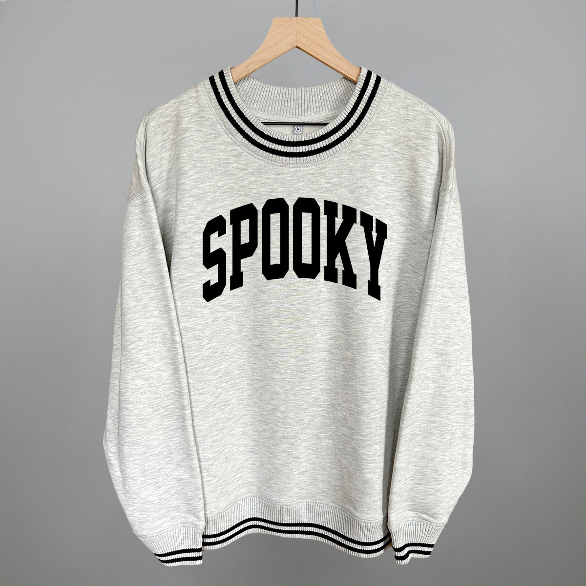 Spooky Halloween graphic top in Heather Grey
