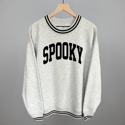 Spooky Halloween graphic top in Heather Grey