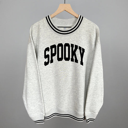 Spooky Halloween graphic top in Heather Grey