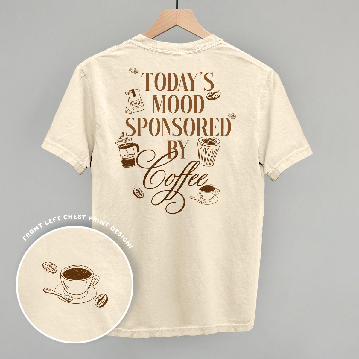 Mood Sponsored By Coffee graphic top in Ivory