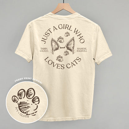 Just A Girl Who Loves Cats graphic top in Ivory