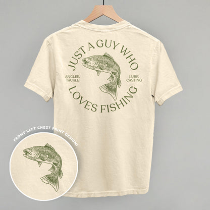 Just A Guy Who Loves Fishing (Back Print) Funny Comfort Colors T-Shirt in Ivory – Ivy + Cloth