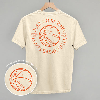 Just A Girl Who Loves Basketball (Back Print) Funny Comfort Colors T-Shirt in Ivory – Ivy + Cloth