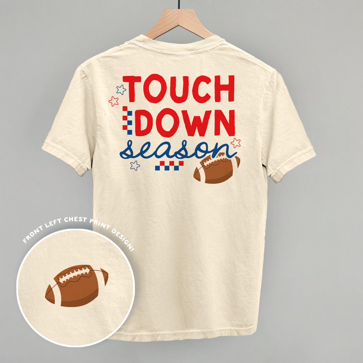 Touchdown Season Red And Blue (Back Print) Funny Comfort Colors T-Shirt in Ivory – Ivy + Cloth