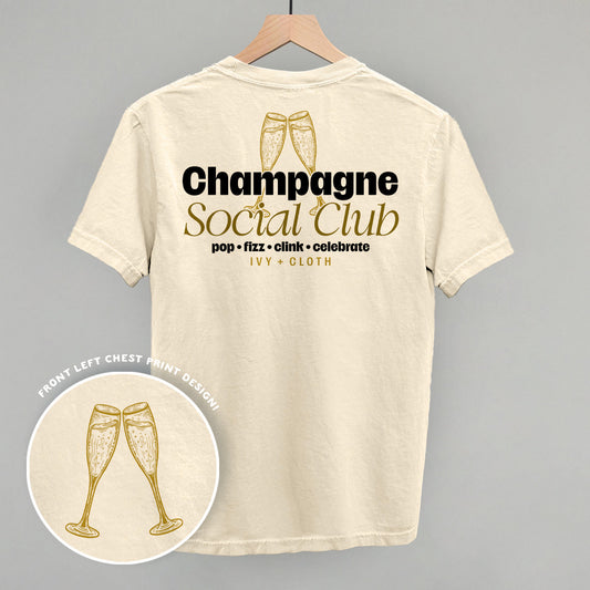 Champagne Social Club (Back Print) Funny Comfort Colors T-Shirt in Ivory – Ivy + Cloth