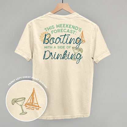 Weekend Forecast- Boating and Drinking (Back Print) Funny Comfort Colors T-Shirt in Ivory – Ivy + Cloth