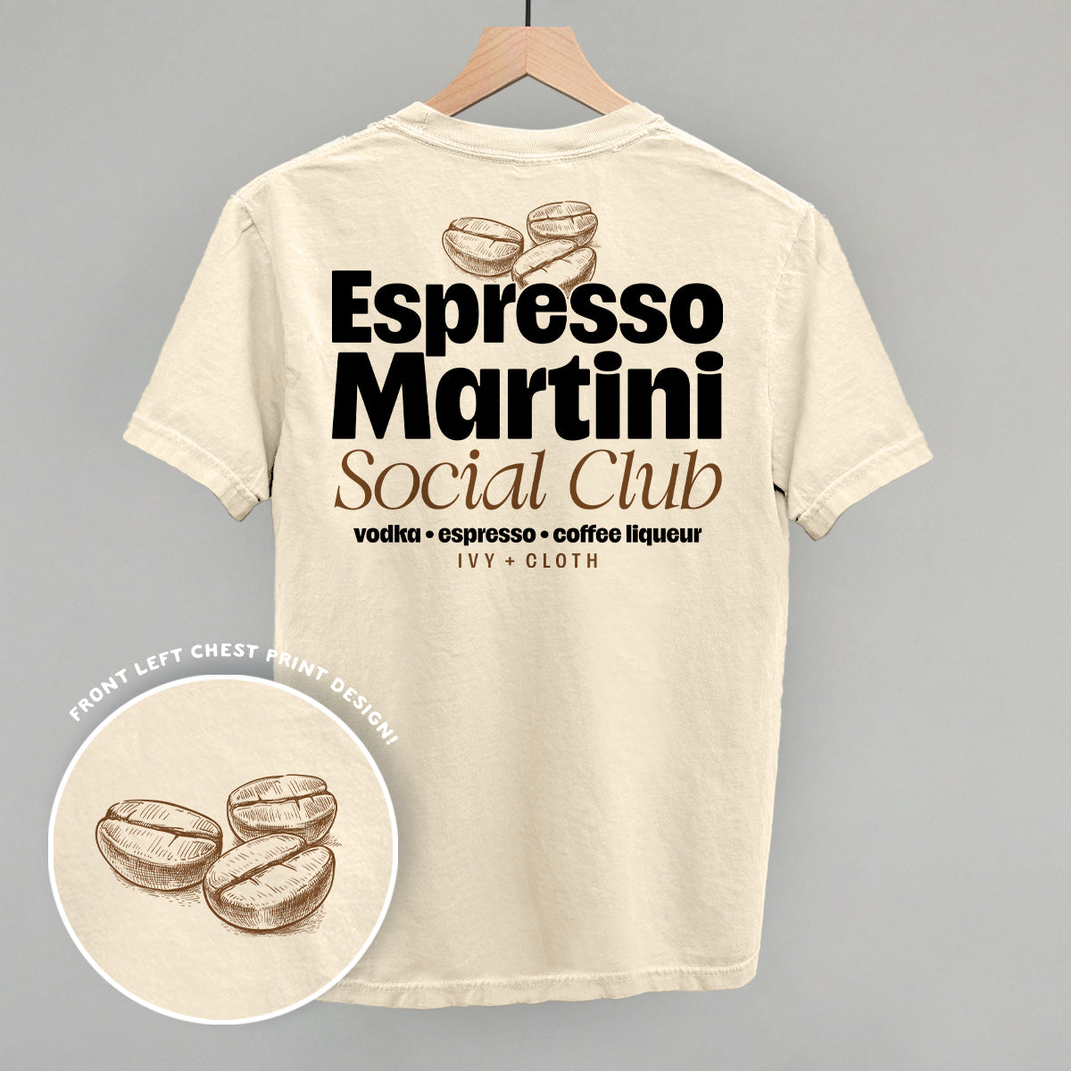 Espresso Martini Social Club graphic top in Ivory