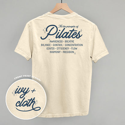 The 10 Principles Of Pilates (Back Print) Funny Comfort Colors T-Shirt in Ivory – Ivy + Cloth