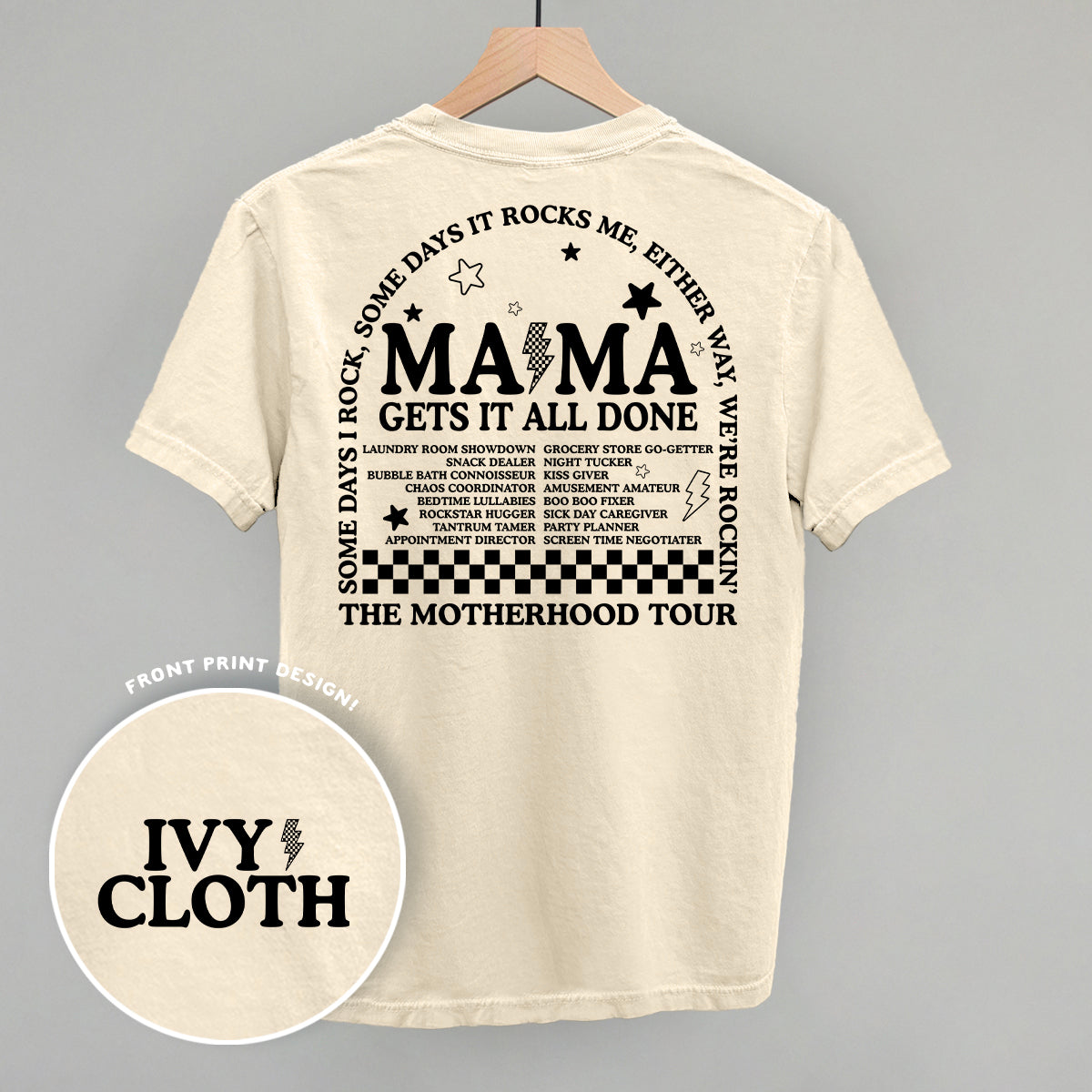 The Motherhood Tour (Back Print) Funny Comfort Colors T-Shirt in Ivory – Ivy + Cloth