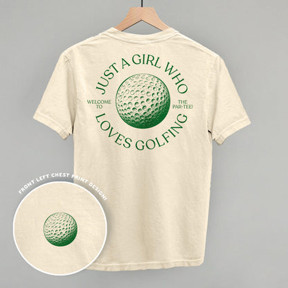 Just A Girl Who Loves Golfing (Back Print) Funny Comfort Colors T-Shirt in Ivory – Ivy + Cloth