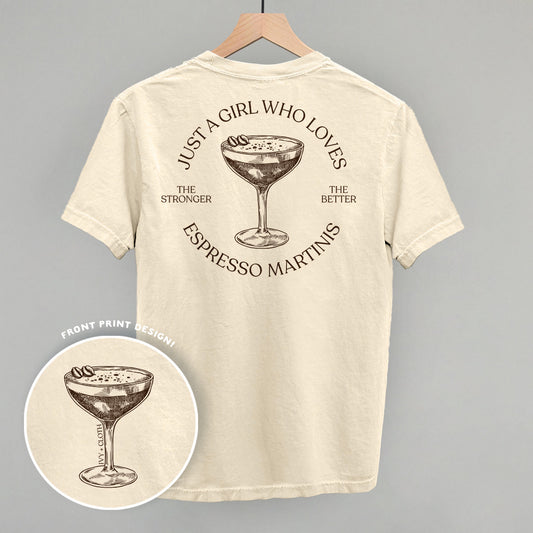 Just A Girl Who Loves Espresso Martinis graphic top in Ivory