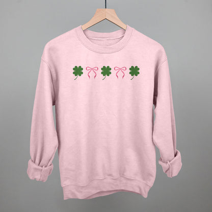 Pink Bows + Clovers Funny Sweatshirt in Light Pink – Ivy + Cloth