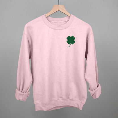 Four Leaf Clover (Left Chest) Funny Sweatshirt in Light Pink – Ivy + Cloth