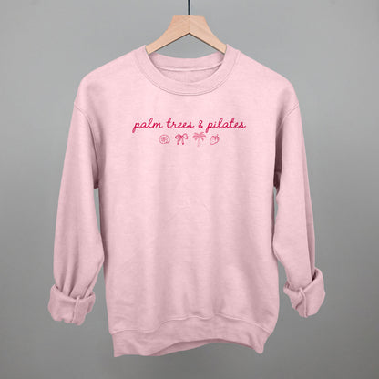 Palm Trees & Pilates (Pink) Funny Sweatshirt in Light Pink – Ivy + Cloth