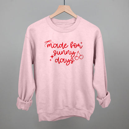 Made For Sunny Days Summer graphic crewneck sweatshirt in Light Pink