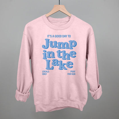 Good Day To Jump In The Lake Funny Sweatshirt in Light Pink – Ivy + Cloth