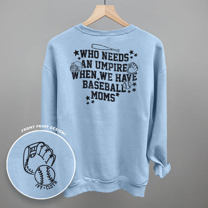 Baseball Moms graphic top in Light Blue