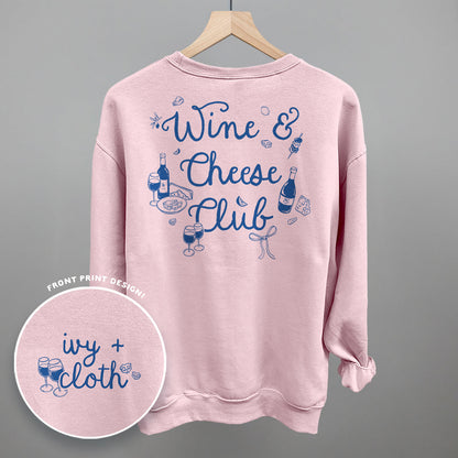 Wine & Cheese Club (Back Print) Funny Shirt & Sweatshirt in Light Pink – Ivy + Cloth