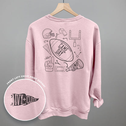 Game Day Football graphic top in Light Pink