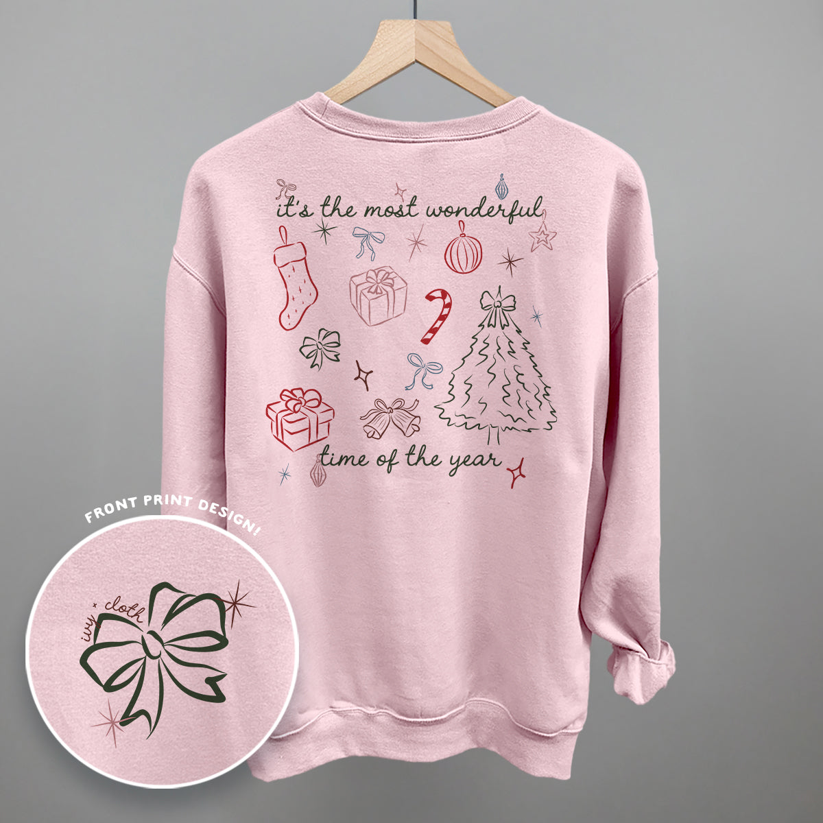 Wonderful Time Doodles (Back Print) Funny Shirt & Sweatshirt in Light Pink – Ivy + Cloth