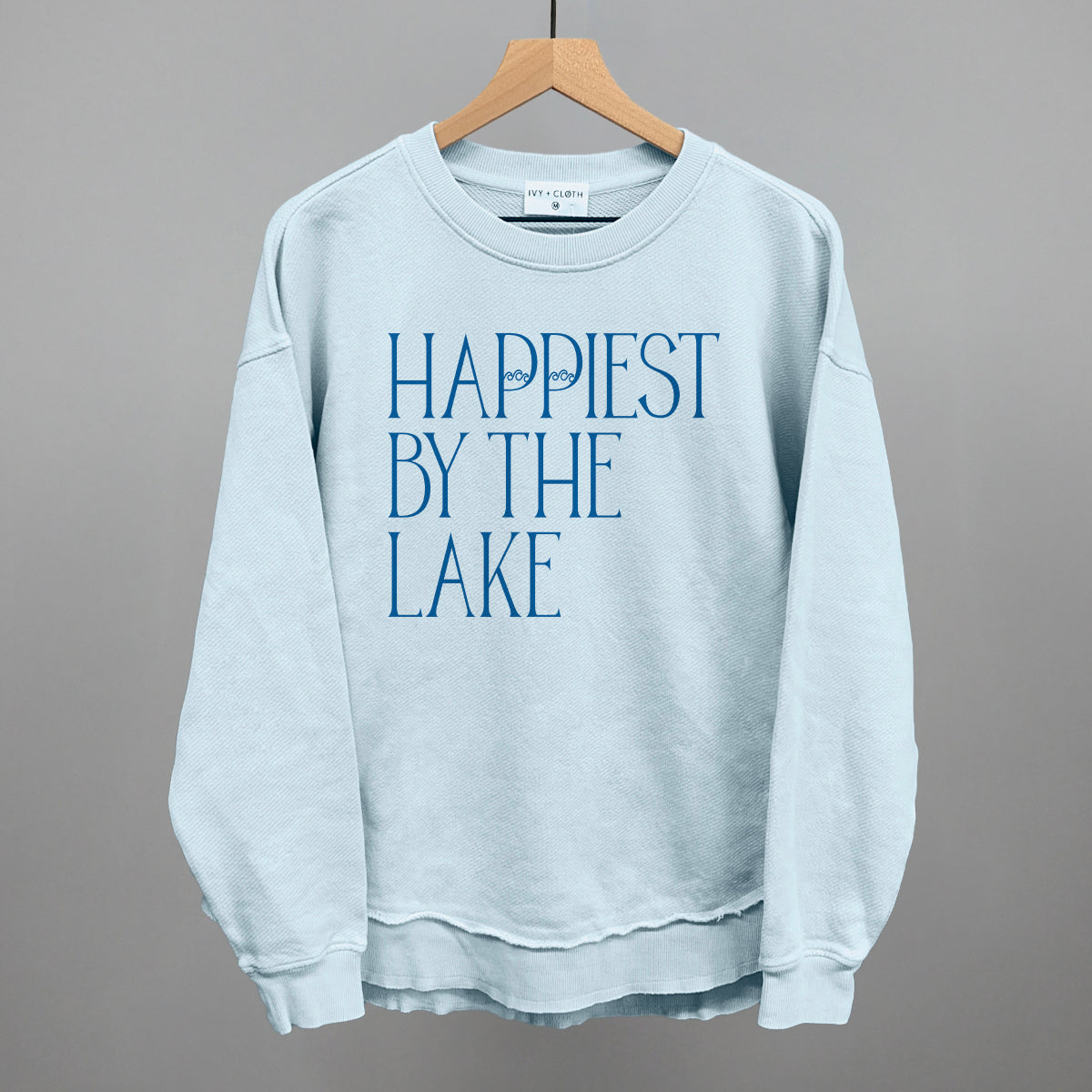 Happiest By The Lake graphic top in Nantucket Breeze