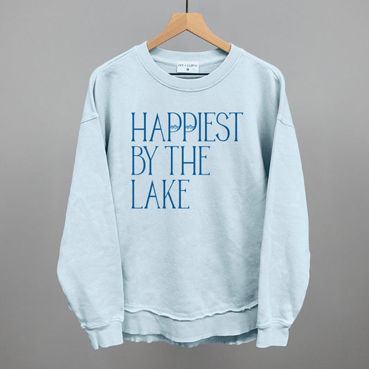 Happiest By The Lake graphic top in Nantucket Breeze