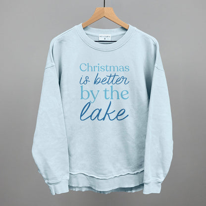 Christmas Is Better By The Lake Funny Oversized Terry Poncho in Nantucket Breeze – Ivy + Cloth