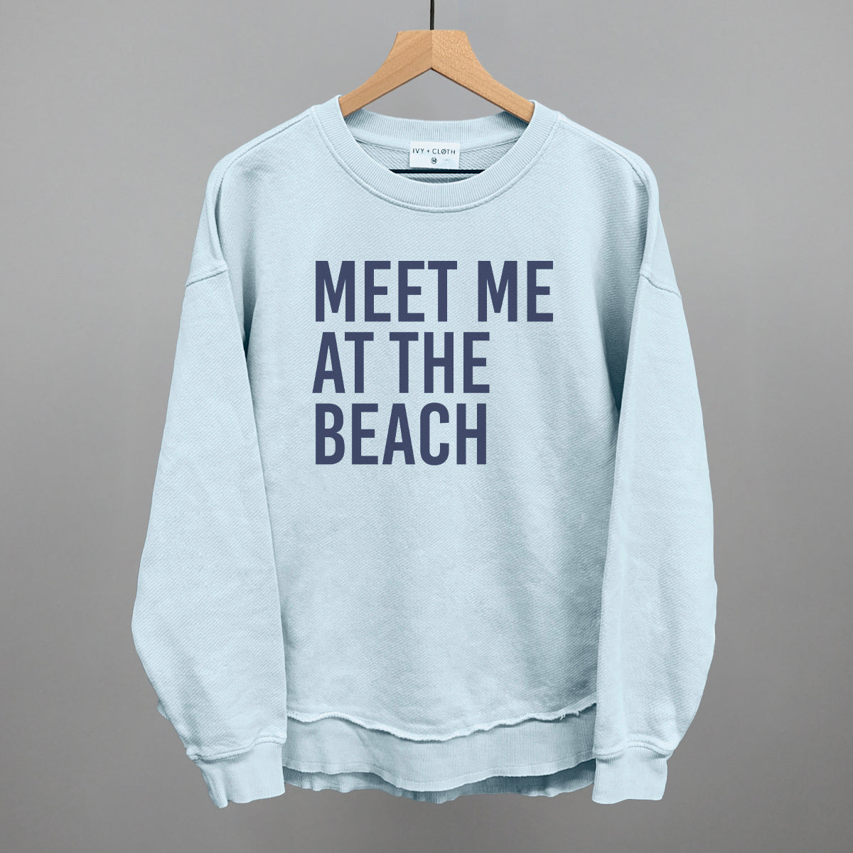 Meet Me At The Beach graphic top in Nantucket Breeze