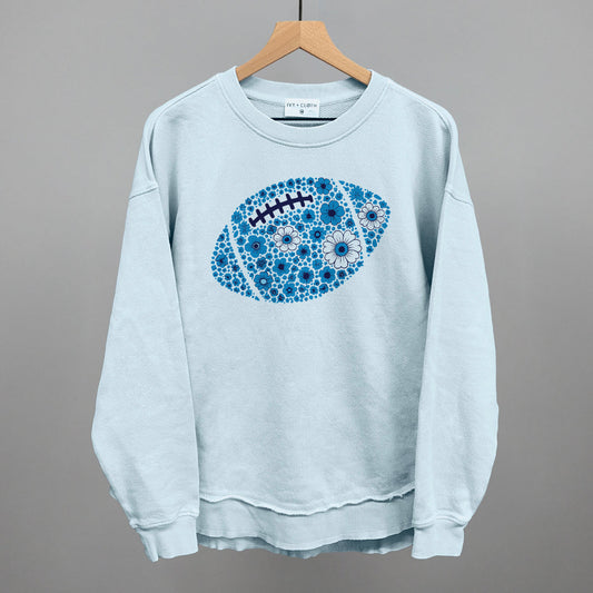 Floral Football Blue Funny Oversized Terry Poncho in Nantucket Breeze – Ivy + Cloth